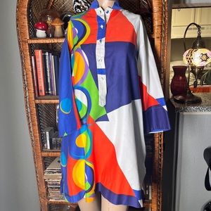 Penthouse Gallery Catherine Ogust Vintage Colorful Mini Dress Size Large Women’s